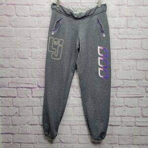 Lorna Jane‎ Gray Jogger Sweatpants Womens XS Logo Zip Pockets Sporty Activewear